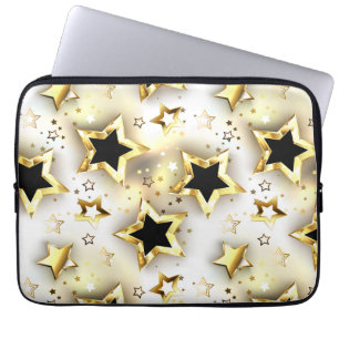 Licht naadloos met gouden sterren laptop sleeve