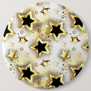 Licht naadloos met gouden sterren ronde button 6,0 cm