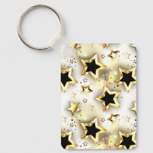 Licht naadloos met gouden sterren sleutelhanger