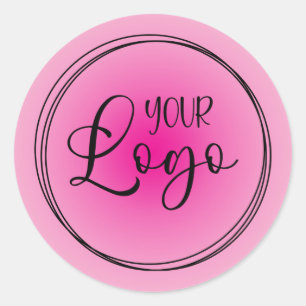 Licht naar hete roze radiale verloop logo ronde sticker
