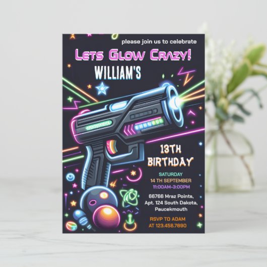 licht neon gloeidraad pistool Laser Label 13e Verj Kaart (Staand voorkant)