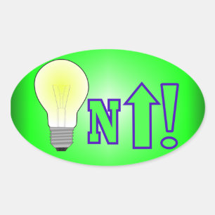 Licht omhoog! ovale sticker