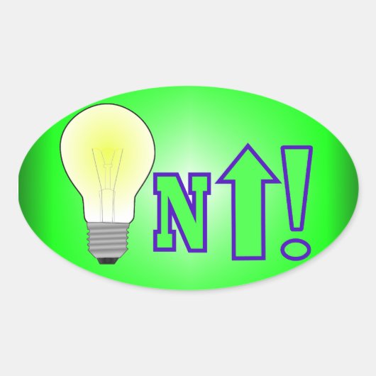 Licht omhoog! ovale sticker (Voorkant)