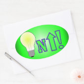 Licht omhoog! ovale sticker (Envelop)