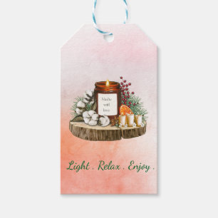 Licht Ontspan Geniet – Aanpasbare Kaarsverpakkings Cadeaulabel