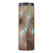 Licht op bruin lederen zachteroppervlak, textureab thermosbeker (Achterkant)