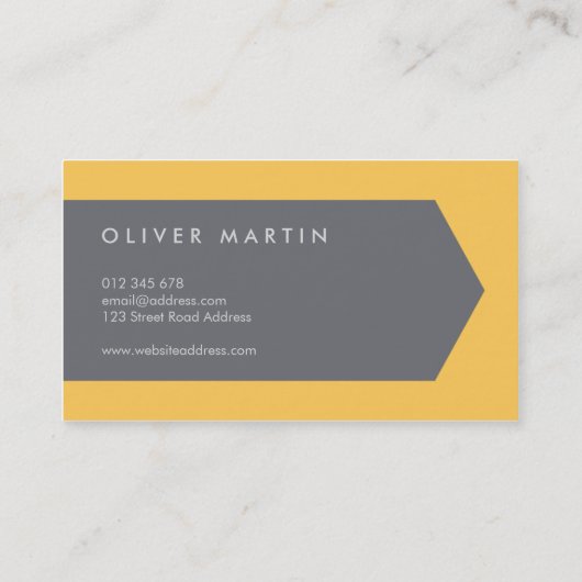 Licht Oranje en grijs modern Visitekaartje (Achterkant)