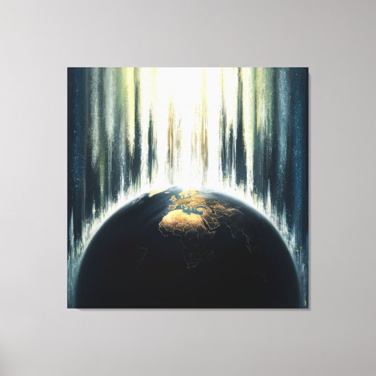 *~* Licht over Donkere Aarde Kosmische AP70 Canvas Afdruk (Voorkant)