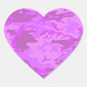 Licht Paars Camouflage Hart Sticker (Voorkant)