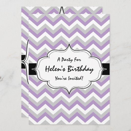 Licht Paars Chevron Bold Modern ZigZag Pattern Kaart (Voorkant / Achterkant)