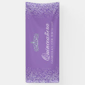 Licht Paars, Glitter Quinceanera Spandoek (Verticaal)