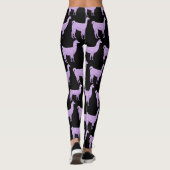 Licht Paars glitter Sparkles Llama patroon Leggings (Achterkant)