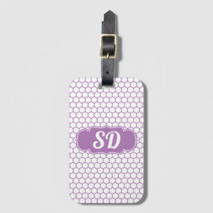 Licht Paars Honeycomb Hexagon Pattern Custom Mono Bagagelabel