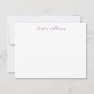 Licht Paars Lavender Girly Modern Elegant Script Notitiekaartje
