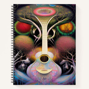 Licht Paars Roze Acoustic Guitar Tree of Life Notitieboek