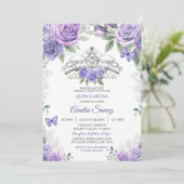 Licht Paars Spaans meisje 16e verjaardag Kaart (Staand voorkant)