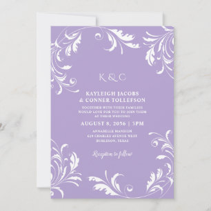 Licht Paarse bruiloft  legant Kaart