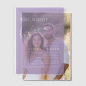 Licht Paarse de avond voor het repetitiediner Vellum Uitnodigingen (Offset (Koppel))