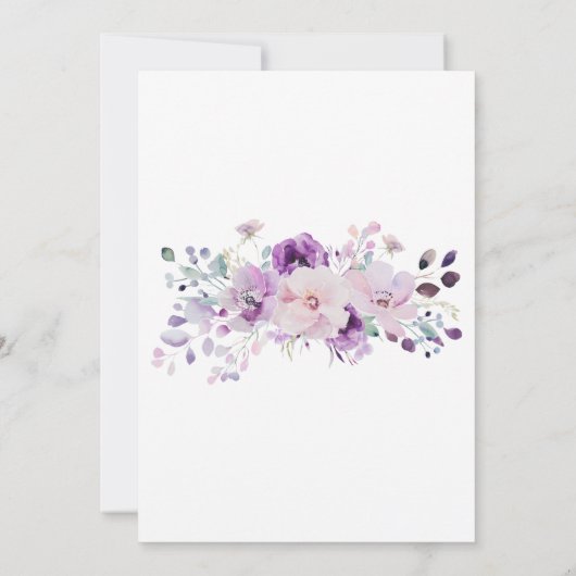 Licht Paarse Floral Bridal Shower Kaart (Achterkant)