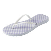 Licht Paarse Gingham Design Teenslippers (Schuin)