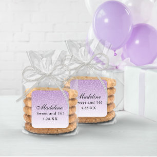 Licht Paarse Glam Glitter Gepersonaliseerd Vierkante Sticker