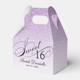 Licht Paarse Glam Glitter Sweet 16 Custom Party Bedankdoosjes