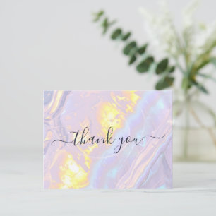 Licht Paarse holografische elegante dank u Briefkaart