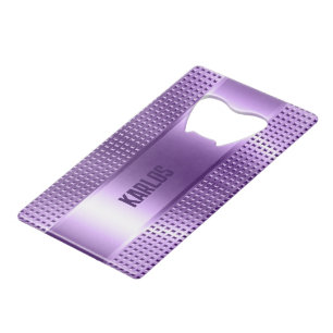 Licht-paarse metalen textuur kredietkaart flessenopener