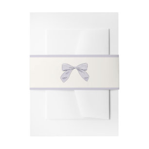 Licht Paarse Plaid Bow Elegant Meisje Baby shower Uitnodigingen Wikkel