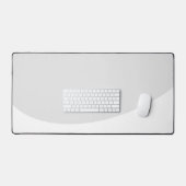 Licht Pastel Grijs Stromende Witte Golf Bodemrand Bureaumat (Keyboard & Muis)