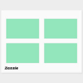 Licht Pastel Mint Groene Rechthoek Sticker (Vel)
