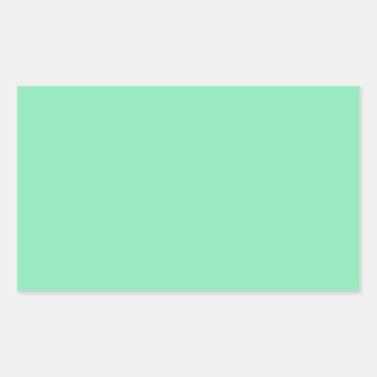 Licht Pastel Mint Groene Rechthoek Sticker (Voorkant)