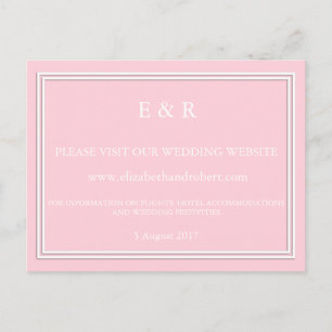 Licht pastel roze bruiloft uitnodiging set briefkaart