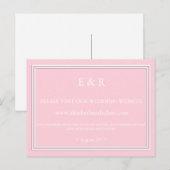 Licht pastel roze bruiloft uitnodiging set briefkaart (Voorkant / Achterkant)