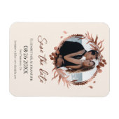 licht perzik krans foto bewaar de datum magneet (Horizontaal)