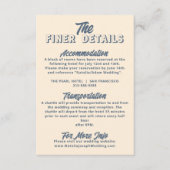 Licht perzik retro funky moderne bruiloft details informatiekaartje (Voorkant)