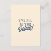 Licht perzik retro funky moderne bruiloft details informatiekaartje (Achterkant)