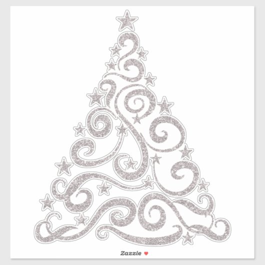 Licht Roos Gold Faux Glitter | Kerstboom Sticker (Vel)