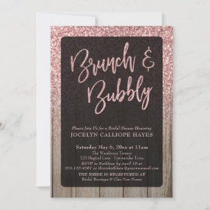 Licht Roos Gouden Glitter Schuur Hout Brunch & Bub Kaart