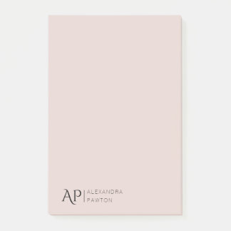 Licht Roos Persoonlijk gepersonaliseerd Monogram Post-it® Notes