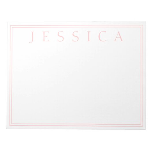 Licht Roos Roze | JOUW NAAM Notitieblok (Voorkant)