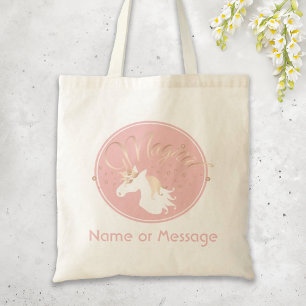 Licht Roos Roze Wit Magische Unicorn Tote Bag