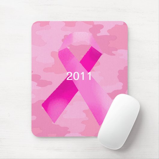 Licht roze Camouflage Roze Lint Datum Muismat (Met muis)