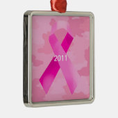 Licht roze Camouflage Roze Lint Ornament Datum (Rechts)