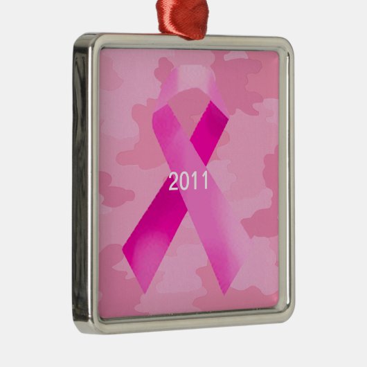 Licht roze Camouflage Roze Lint Ornament Datum (Rechts)