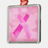 Licht roze Camouflage Roze Lint Ornament Datum (Links)