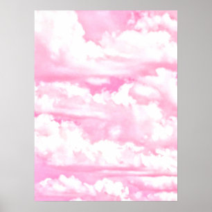 Licht Roze Elegante Wolken Decor Poster