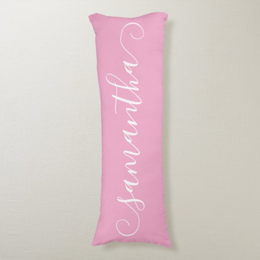 Licht Roze en Wit Schattigee Krul Handtekening Naa Lichaamskussen (Voorkant Verticaal)