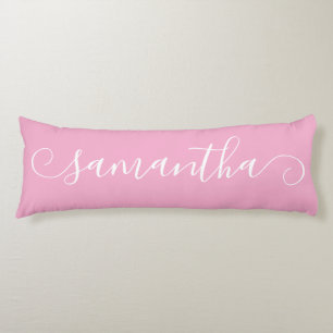 Licht Roze en Wit Schattigee Krul Handtekening Naa Lichaamskussen