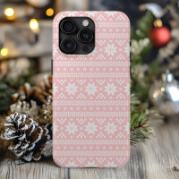 Licht roze Fair Isle Kersttrui patroon